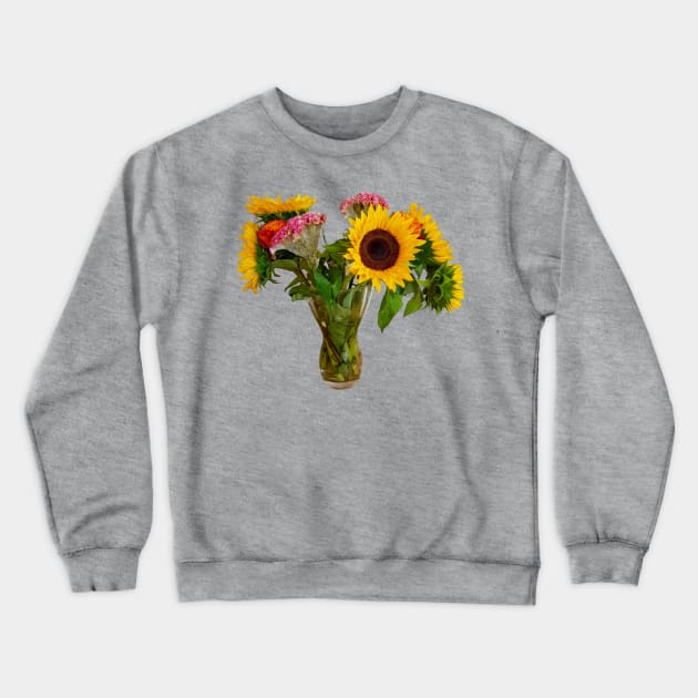 Sunflowers in a Vase Photo Crewneck Sweatshirt by ellenhenryart